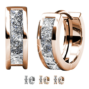 Giselle 18k Rose Gold Plated 15mm Hoop Earrings with Swarovski Crystals for Women