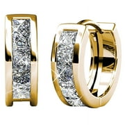 Cate & Chloe Giselle 18k Yellow Gold Plated Hoop Earrings | Women's Crystal Earrings, Gift for Her