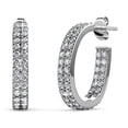 thumbnail image 1 of Cate & Chloe Grace 18k White Gold Plated 19mm Hoop Earrings with Swarovski Crystals Gift for Women, 1 of 7