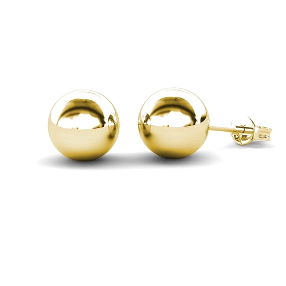 Cate & Chloe Harper Brass Yellow Gold Plated 4mm Round Ball Women's Dainty Stud Earrings