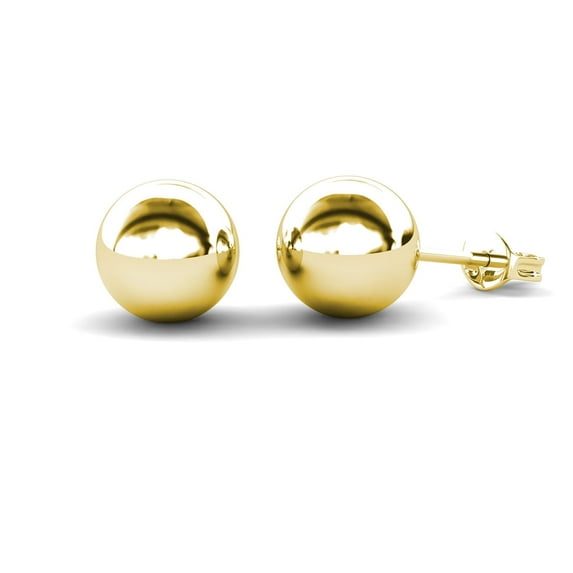 Cate & Chloe Harper Sterling Silver Yellow Gold Plated 4mm Round Ball Women's Dainty Stud Earrings
