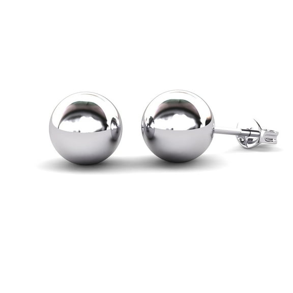 Cate & Chloe Harper Sterling Silver Round Polished 10mm Ball Dainty Stud Earrings for Women