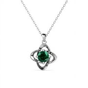Cate & Chloe Infinity 18k White Gold Plated Birthstone Necklace, Flower Crystal Necklace for Women, Teens, Girls, Anniversary, Birthday Jewelry Gift, Emerald May Birthstone