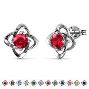 Cate & Chloe Infinity January Birthstone 18k White Gold Plated Women Earrings, Swarovski Crystals
