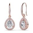 thumbnail image 1 of Cate & Chloe Isabel 18k Rose Gold Plated Dangle Earrings with Simulated Diamond Crystals for Women, 1 of 11