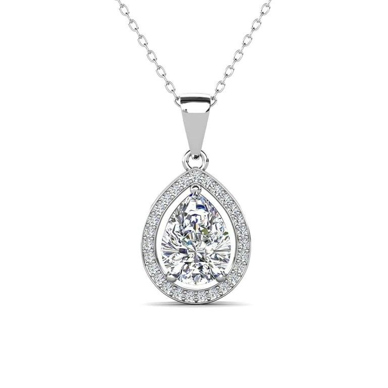 Cate Chloe Isabel Pendant Necklace, 18k White Gold Plated