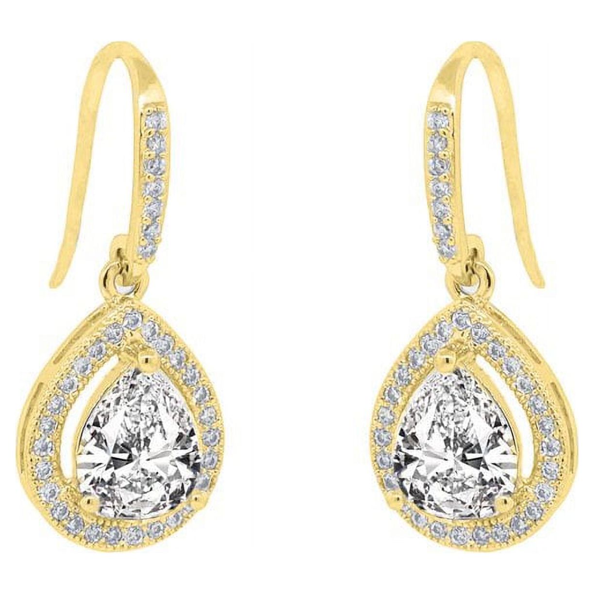 Cate & Chloe Isabel 18k Yellow Gold Plated Drop Dangle Earrings | CZ Crystal Jewelry for Women, Gift for Her - image 1 of 8