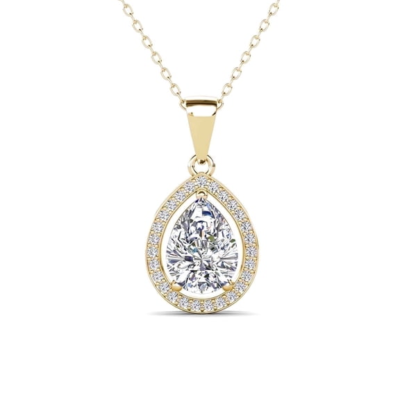 Cate & Chloe Isabel 18k Yellow Gold Plated Pendant Necklace with Simulated Diamond Crystal for Women