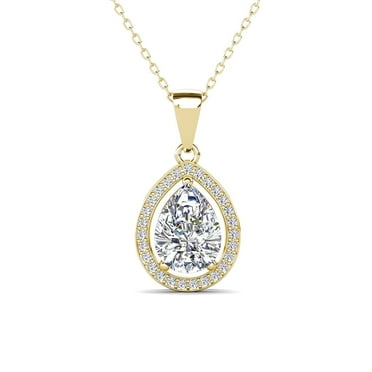 Cate & Chloe Isabel 18k Yellow Gold Plated Pendant Necklace with Simulated Diamond Crystal for Women