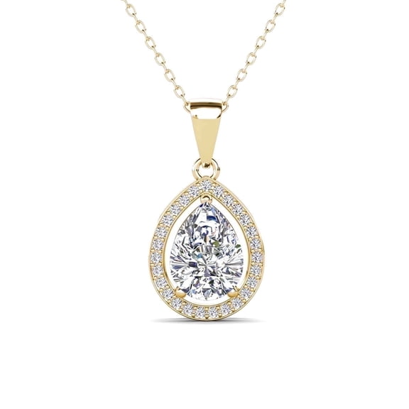 Cate & Chloe Isabel 18k Yellow Gold Plated Pendant Necklace with Simulated Diamond Crystal for Women