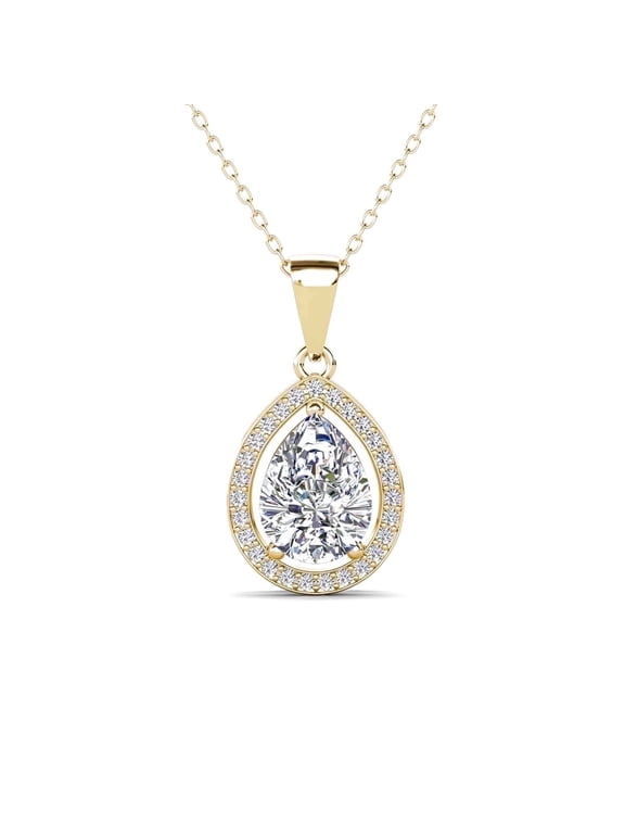Isabel 18k Yellow Gold Plated Pendant Necklace with Simulated Diamond Crystal for Women