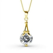 CATE & CHLOE Isla 18k Yellow Gold Plated Pendant Necklace with Swarovski Crystal Gift for Women