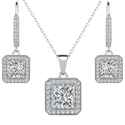 CATE & CHLOE Ivy 18k White Gold Plated Jewelry Set with Simulated Diamond Crystals Gift for Women