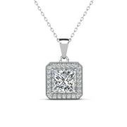 CATE & CHLOE Ivy 18k White Gold Plated Pendant Necklace with Simulated Diamonds Gift for Women