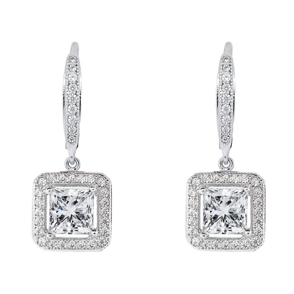 Cate Chloe McKenzie 18k Rose Gold Plated Drop Dangle Earrings with Swarovski Crystals for Women