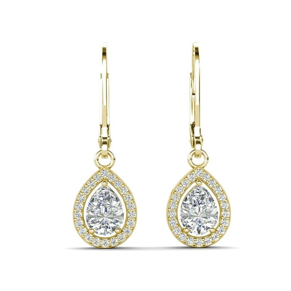 Cate & Chloe Izzy 18k Yellow Gold Plated Drop Earrings with Simulated Diamond Crystals Gift for Women