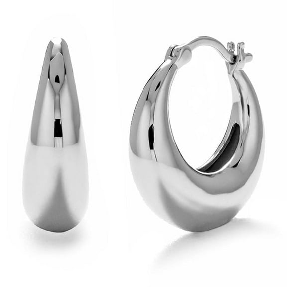 Cate & Chloe Jacqueline 18k White Gold Plated 21mm Hoop Earrings for Women, Gift for Her