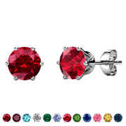 CATE & CHLOE February Birthstone 18k White Gold Plated Women's Stud Earrings 1ct Swarovski Crystal