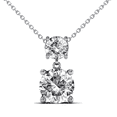 thumbnail image 1 of Cate & Chloe Jasmine 18k White Gold Plated Drop Pendant Necklace with Swarovski Crystals for Women, 1 of 8