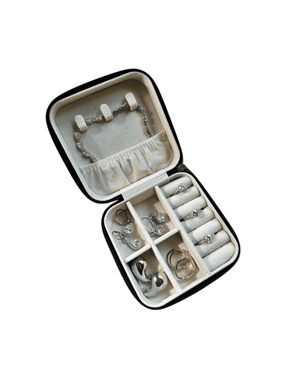 Jewelry Travel Case, Black Mini Jewelry Box Organizer for Women
