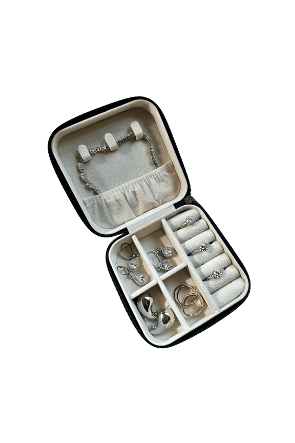 Jewelry Travel Case, Black Mini Jewelry Box Organizer for Women