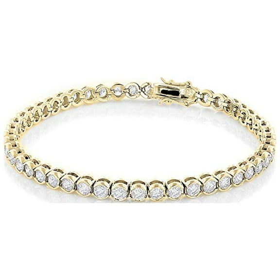 Cate & Chloe Joelle 18k Yellow Gold Plated Tennis Bracelet with Simulated Diamond Crystals for Women