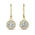 thumbnail image 1 of Cate & Chloe Juliana 18k Yellow Gold Plated Halo Drop Earrings with Simulated Diamond for Women, 1 of 9