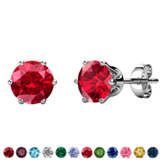 CATE & CHLOE January Birthstone 18k White Gold Plated Women's Stud Earrings 1ct Swarovski Crystal