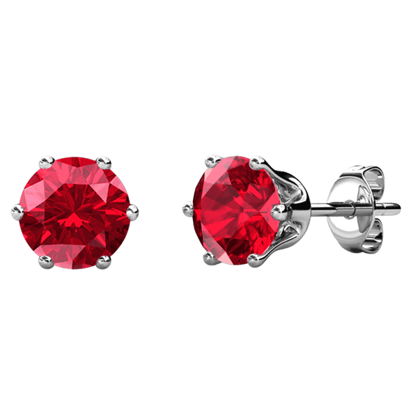 Cate & Chloe July Birthstone 18k White Gold Plated Women's Stud Earrings 1ct Swarovski Crystal