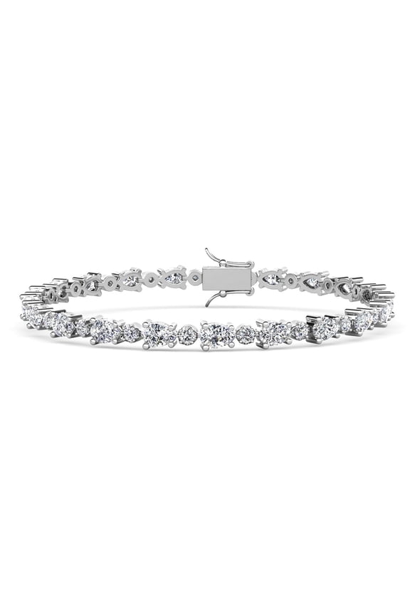 Katelynn 18k White Gold Plated Tennis Bracelet with Simulated Diamond Crystals for Women