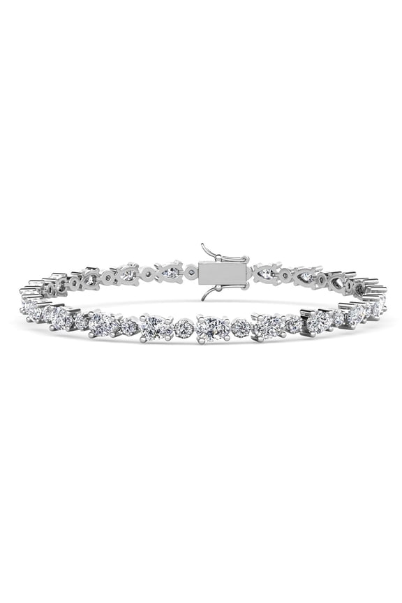 Katelynn 18k White Gold Plated Tennis Bracelet with Simulated Diamond Crystals for Women