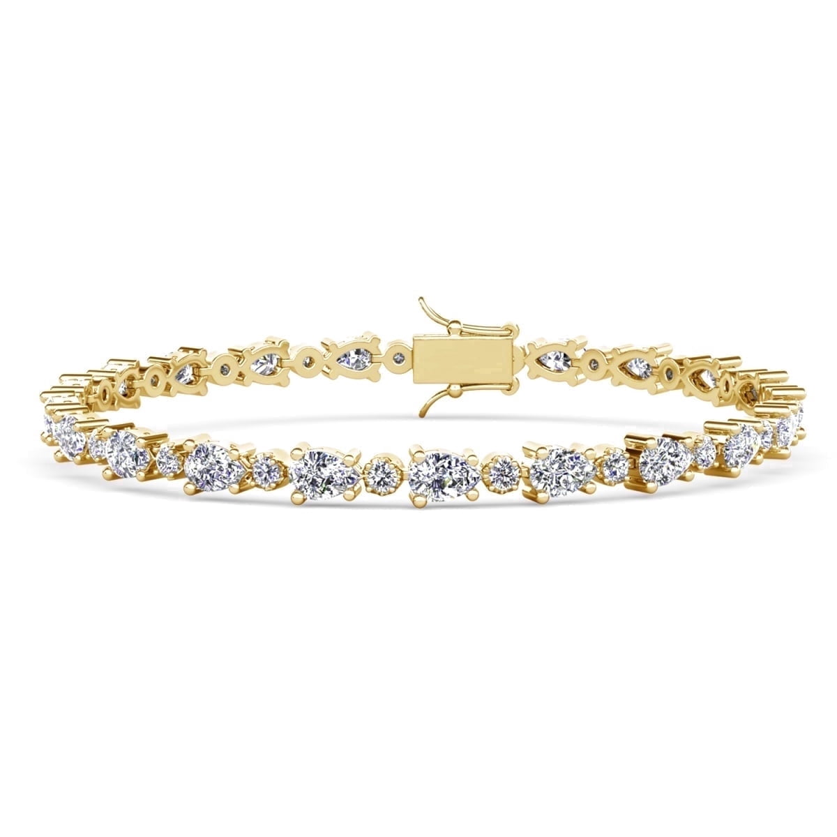 Cate & Chloe Katelynn 18k Yellow Gold Plated Tennis Bracelet with Simulated Diamond Crystals for Women