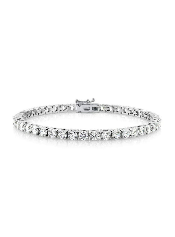 Cate & Chloe Kaylee 18k White Gold Plated Silver Tennis Bracelet with CZ Crystals | Women's Bracelet with Simulated Diamonds