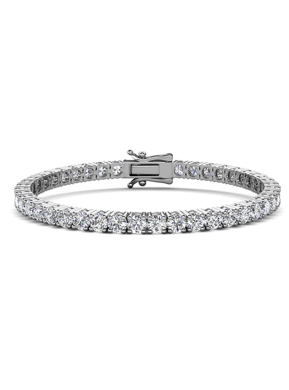Kaylee 18k White Gold Plated Tennis Bracelet with Simulated Diamonds Gift for Women