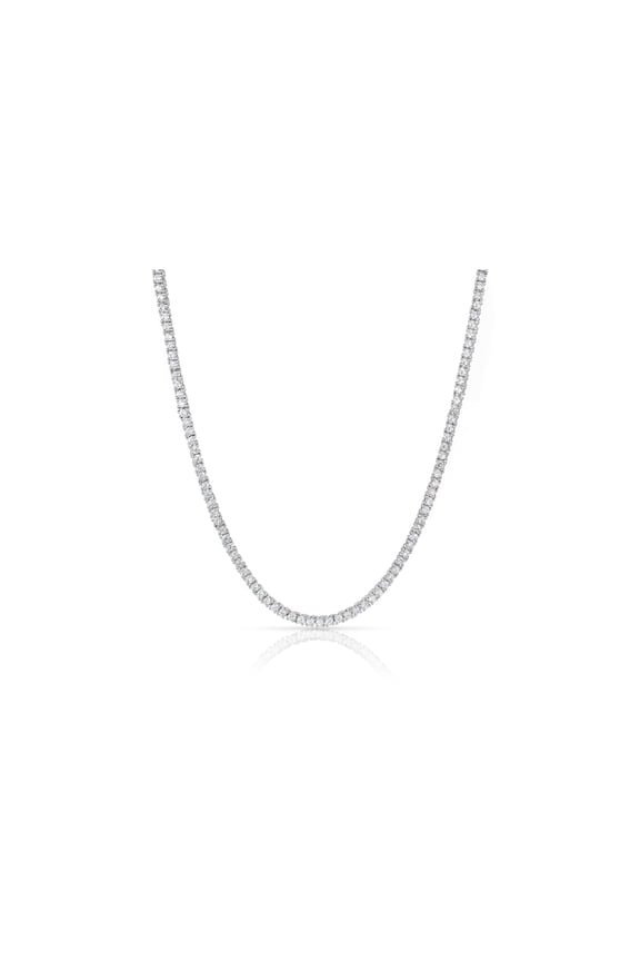 Kaylee 18k White Gold Plated Tennis Necklace with Simulated Crystals Gift for Women