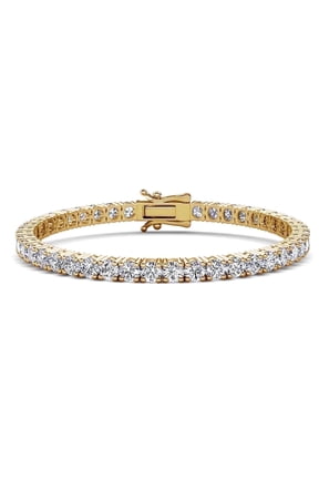 Kaylee 18k Yellow Gold Plated Tennis Bracelet with Simulated Diamonds Gift for Women
