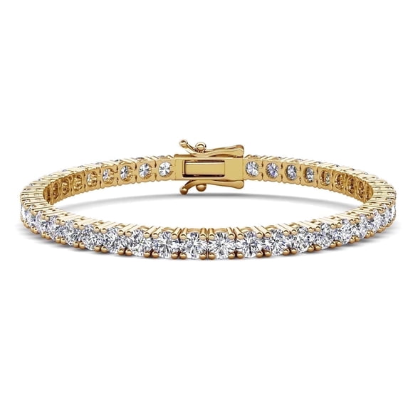 Cate & Chloe Kaylee 18k Yellow Gold Plated Tennis Bracelet with Simulated Diamonds Gift for Women
