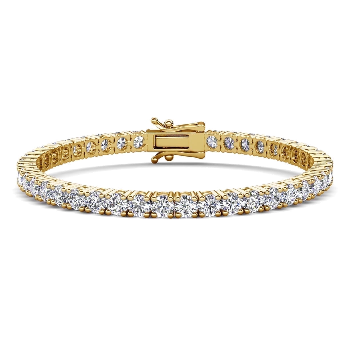 Kaylee 18k Yellow Gold Plated Tennis Bracelet with Simulated Diamonds Gift for Women