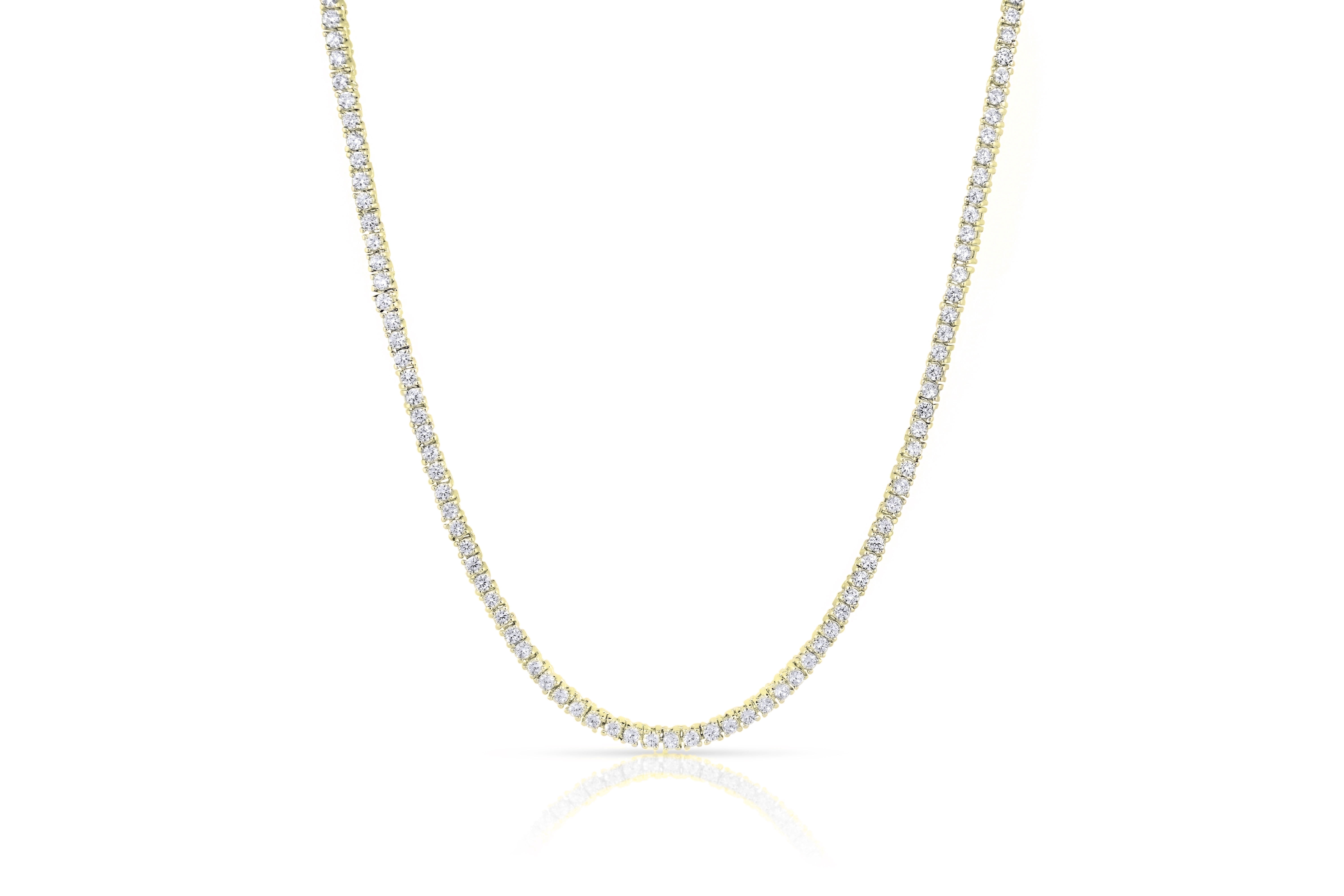 Cate & Chloe Kaylee 18k Yellow Gold Plated Tennis Necklace with Simulated Crystals Gift for Women