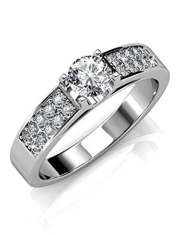 zirconia anillo compromiso swarovski oro blanco