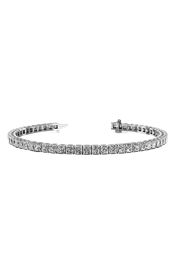 Leila 18k White Gold Plated Tennis Bracelet with Simulated Diamond Crystals for Women