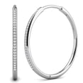 thumbnail image 1 of Cate & Chloe Leslie 18k White Gold Plated 40mm Hoop Earrings with Swarovski Crystals Gift for Women, 1 of 12