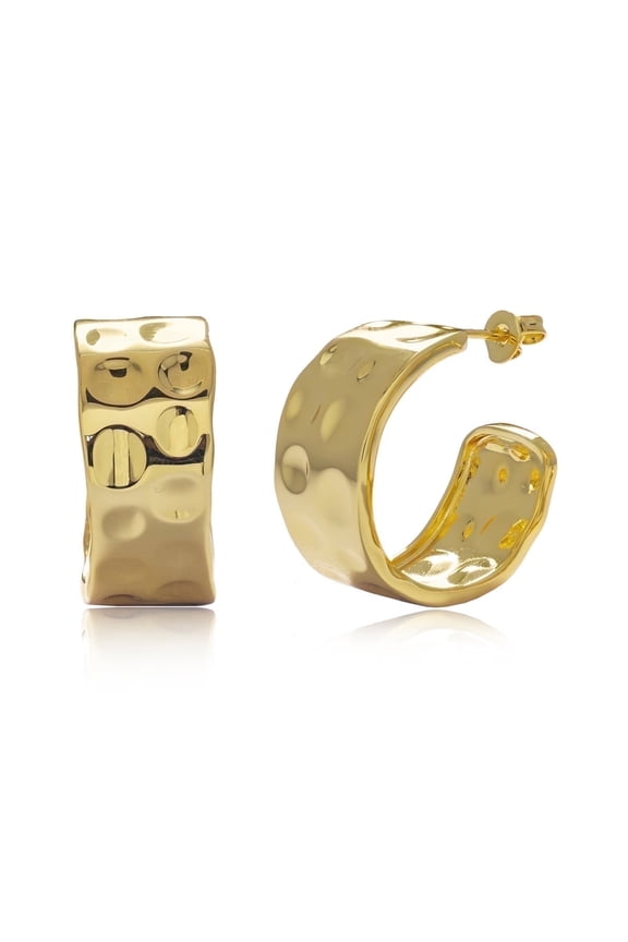 Letty 18k Yellow Gold Plated 21mm Half Hoop Earrings for Women, Gift for Her