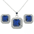 thumbnail image 1 of Cate & Chloe Londyn 18k White Gold Plated Blue Sapphire Jewelry Set with Simulated Diamonds Gift for Women, 1 of 8