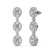 Cate & Chloe Lorraine 18k White Gold Plated Dangle Earrings with Simulated Diamonds for Women
