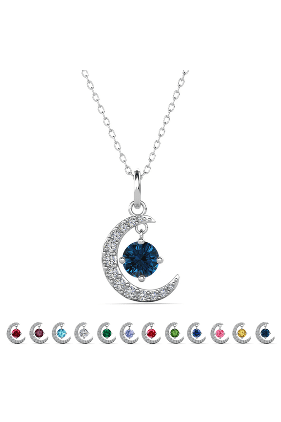 Luna December Birthstone 18k White Gold Plated Women's Necklace with Swarovski Crystal