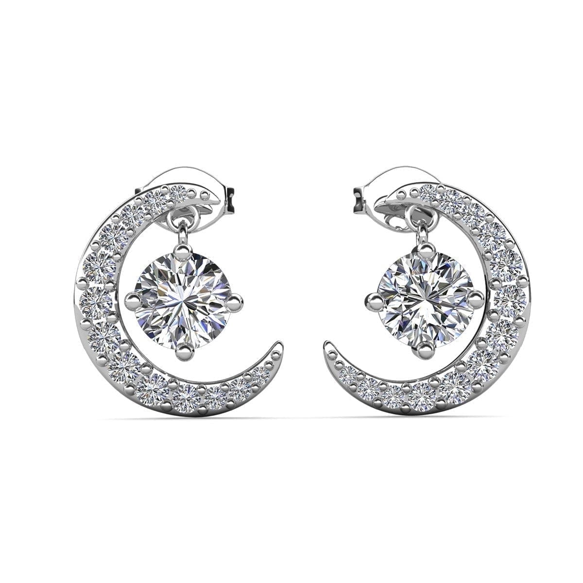 The Coupon deal of  Cate & Chloe Luna 18k Gold Plated, Swarovski Crystal Earrings, Hypoallergenic, April Birthstone