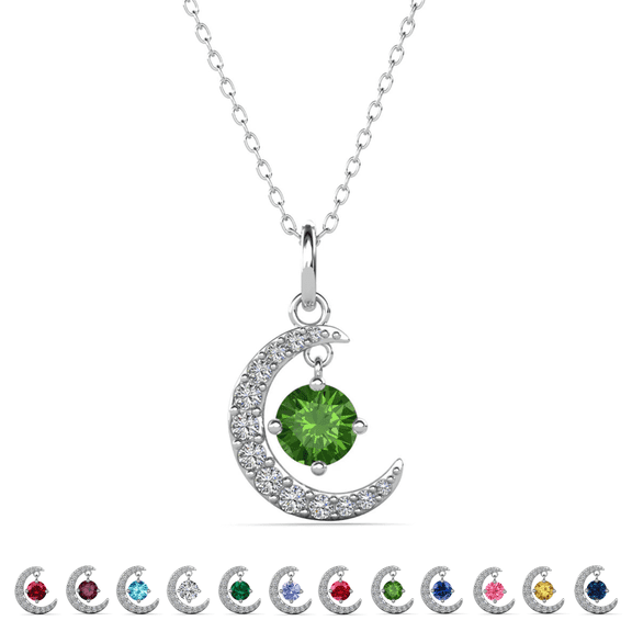 Cate & Chloe Luna August Birthstone 18k White Gold Plated Women's Necklace with Swarovski Crystal