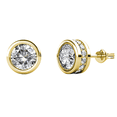 thumbnail image 1 of Cate & Chloe Mae 18k Yellow Gold Plated Stud Earrings with Round Cut Swarovski Crystals for Women, 1 of 9