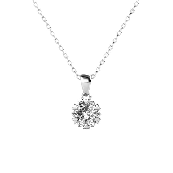 Cate & Chloe Maggie 18k White Gold Plated Pendant Necklace with Swarovski Crystal Gift for Women